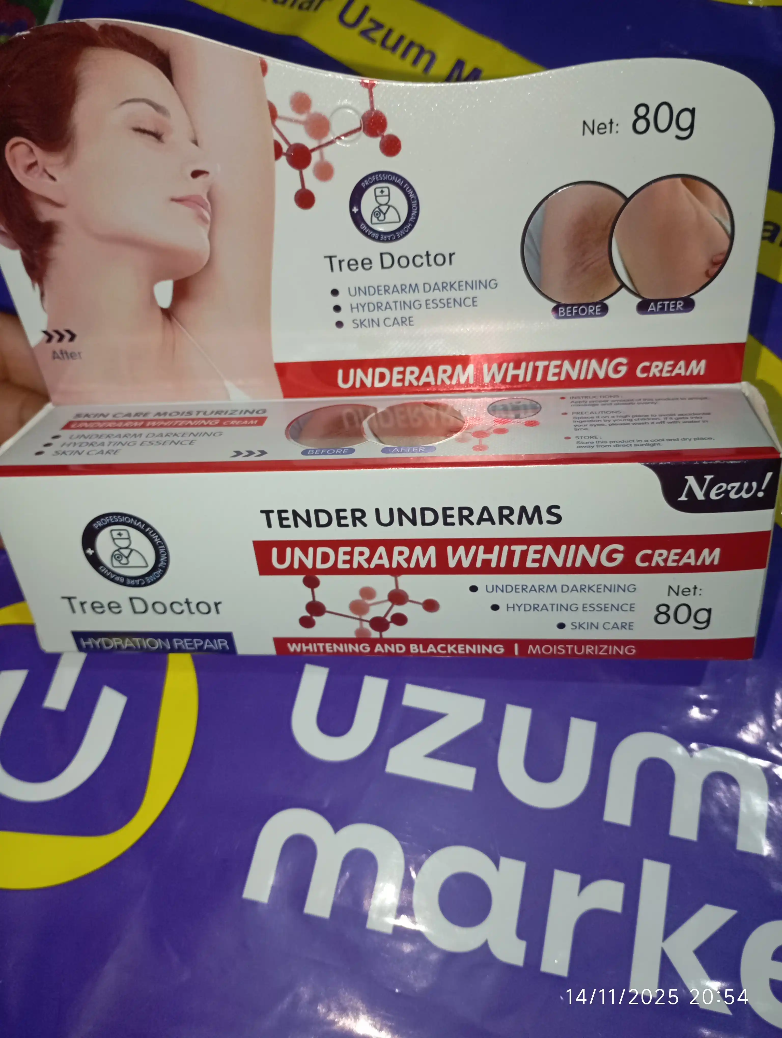 Qo'ltiq osti va nozik joylar uchun oqartiruvchi krem, Tree Doctor, 80 g