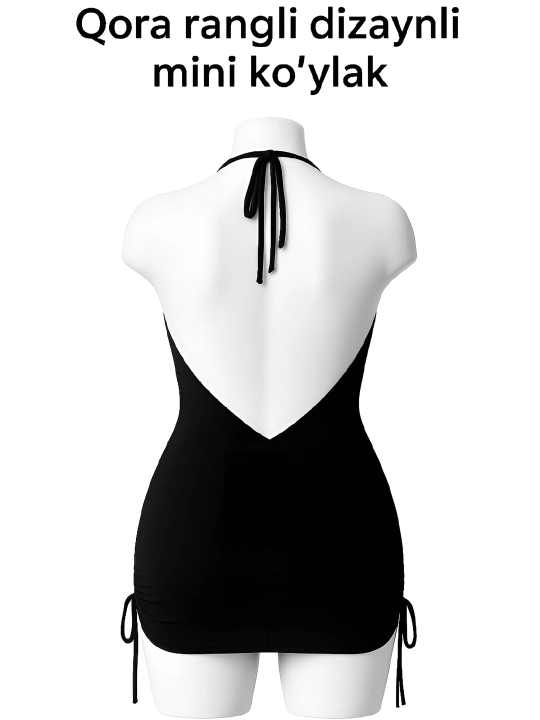 Женские костюмы с открытой спиной, платье и трусики, комплект