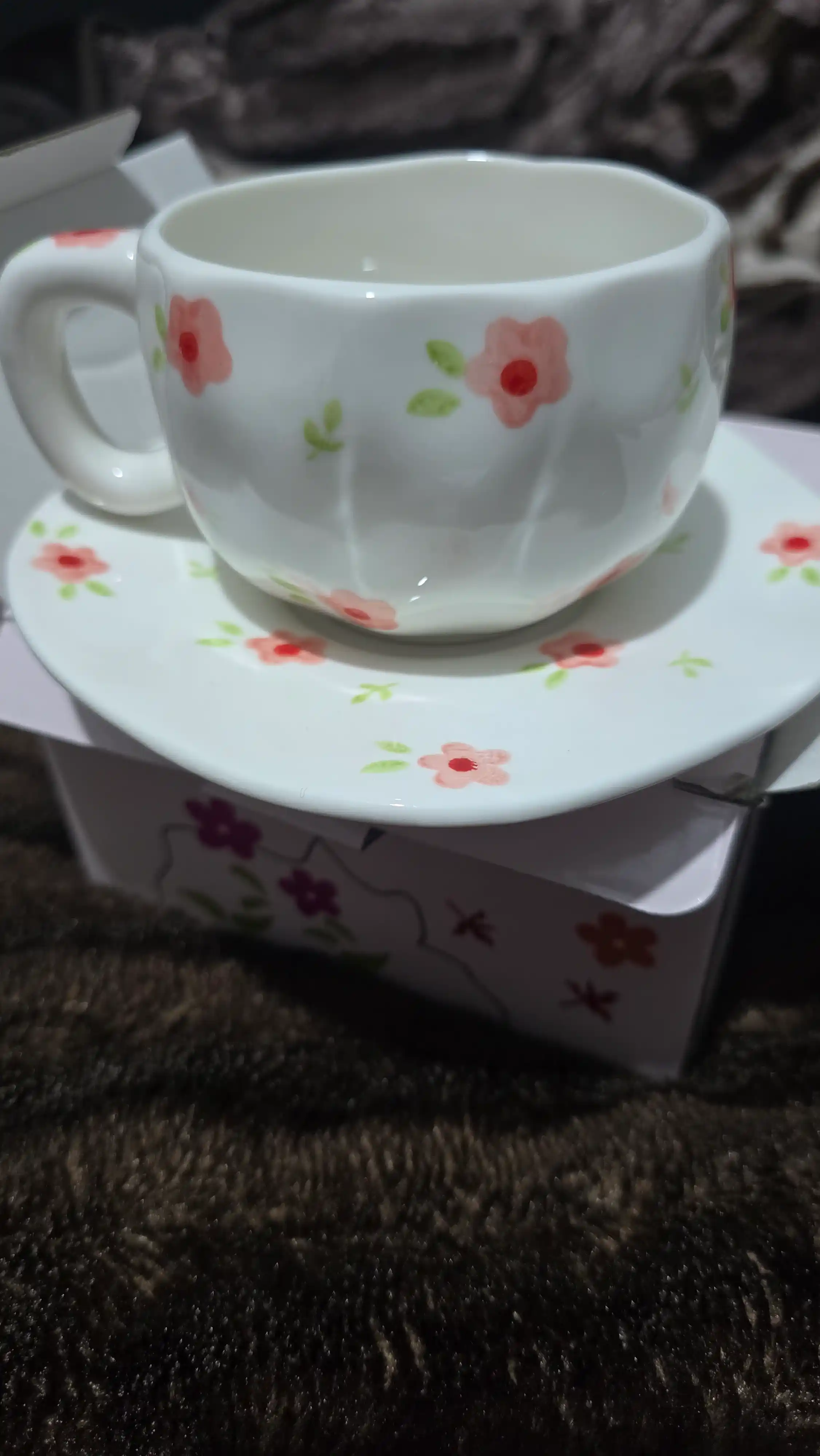 290 ml hajmli sopol choy idishi, finjon va likopcha, sovg‘a to‘plami