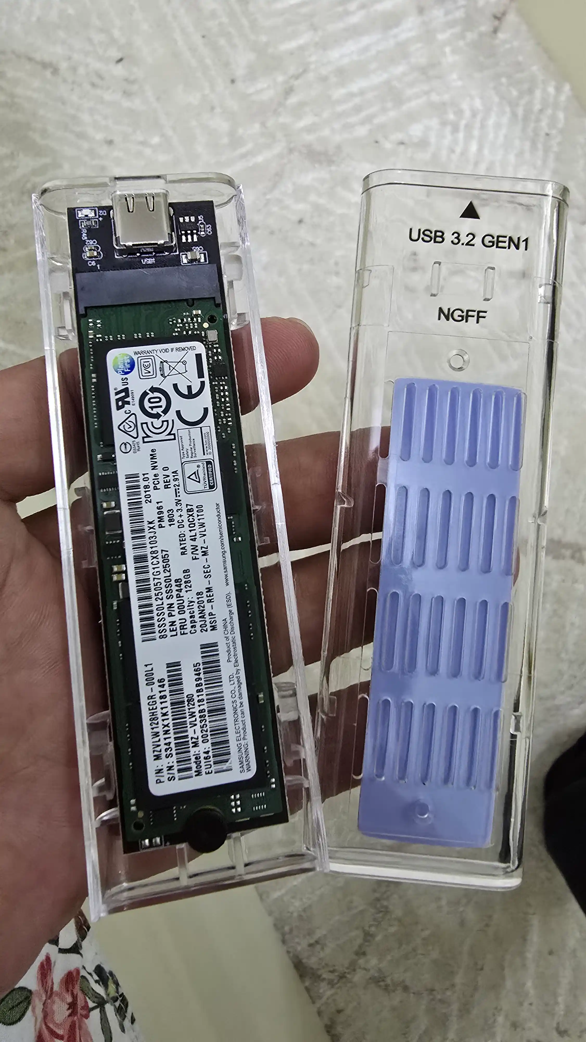 HDD SSD NVME uchun USB 3.0 qolip keys 2.5 qattiq diski va SSD uchun, tashqi shaffof quti