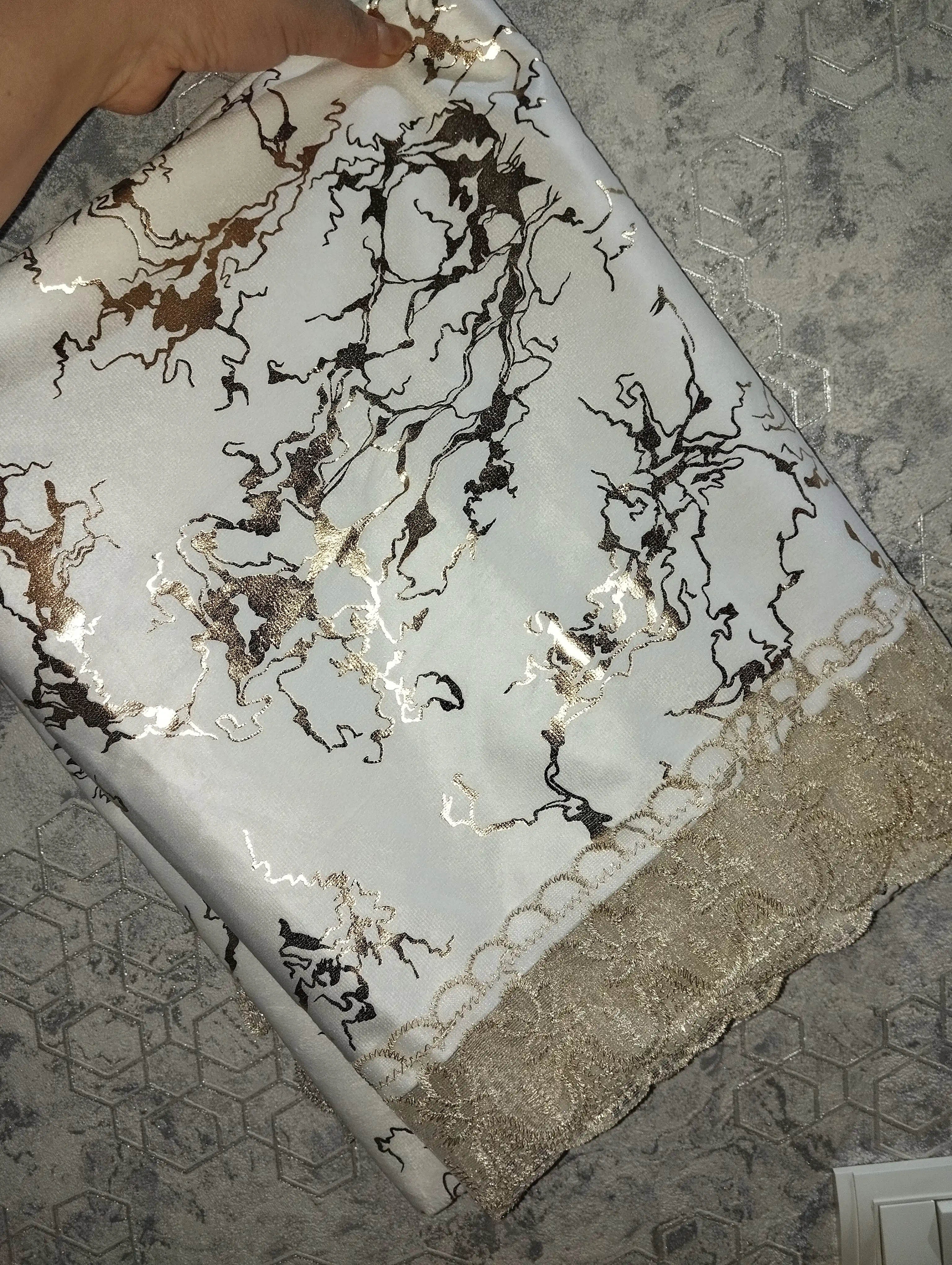 Скатерть для кухни и гостиной, из велюрового материала с кружевами от Luxorious