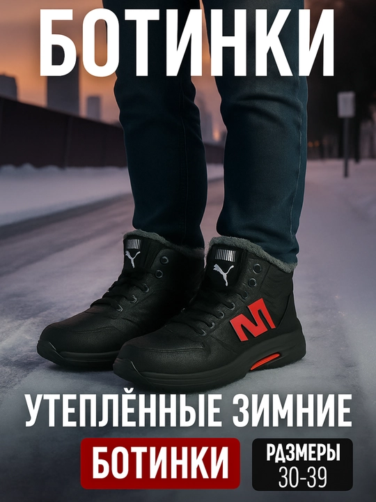Зимняя теплая мексиканская обувь для мальчиков-подростков - 