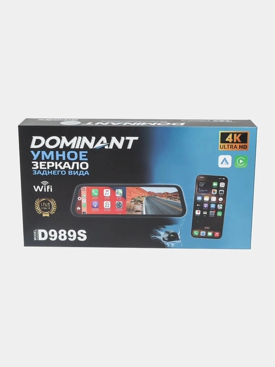 Видеорегистратор Dominant D989S, 2 камеры, запись 4K ULTRA HD