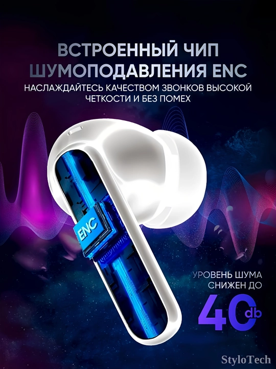 Simsiz quloqchinlar mikrofon bilan, naushnik sensorli shovqinni bekor qiluvchi, Bluetooth