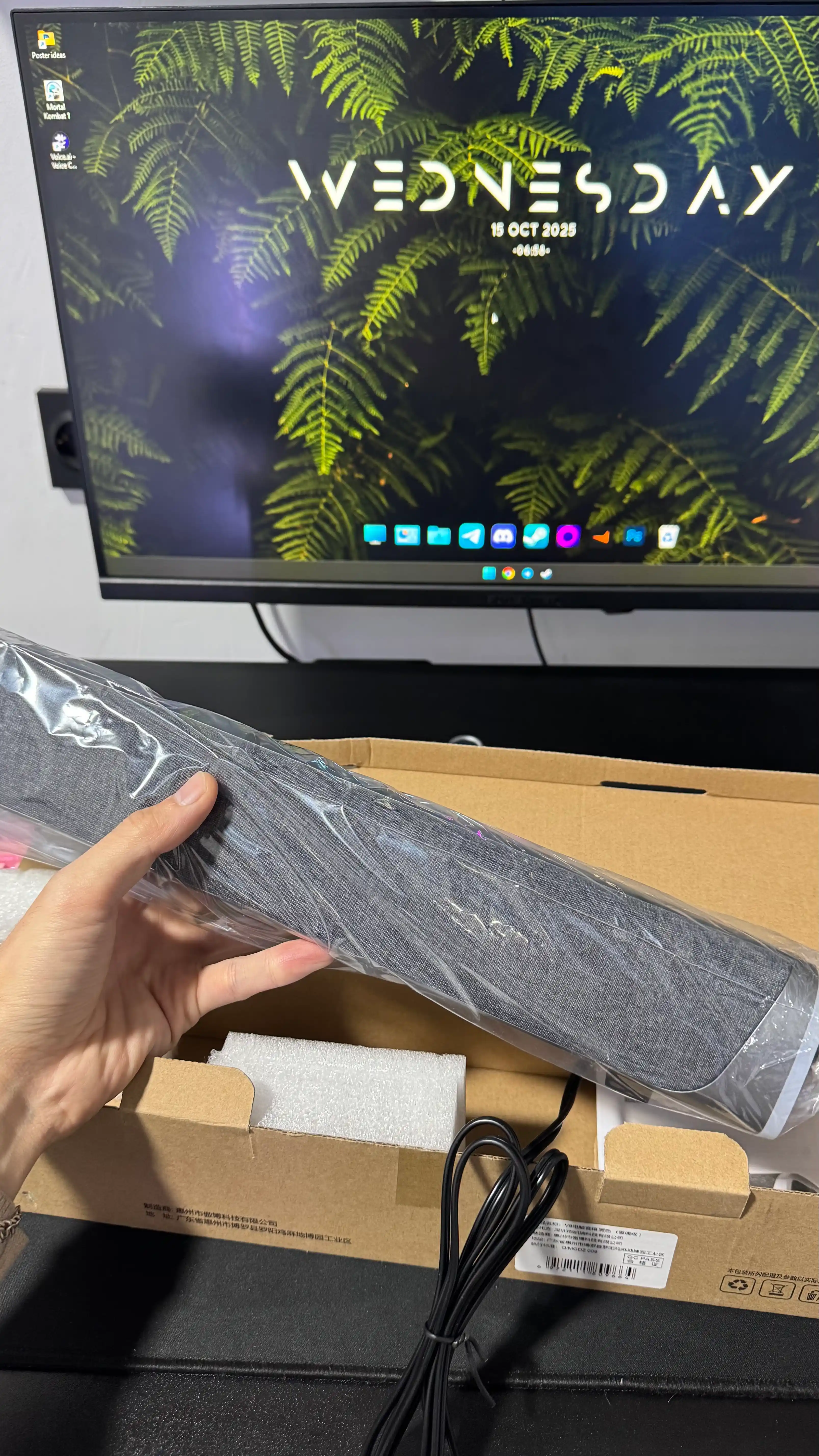Simli kolonka kompyuter va telefon uchun, RGB yoritgichli soundbar