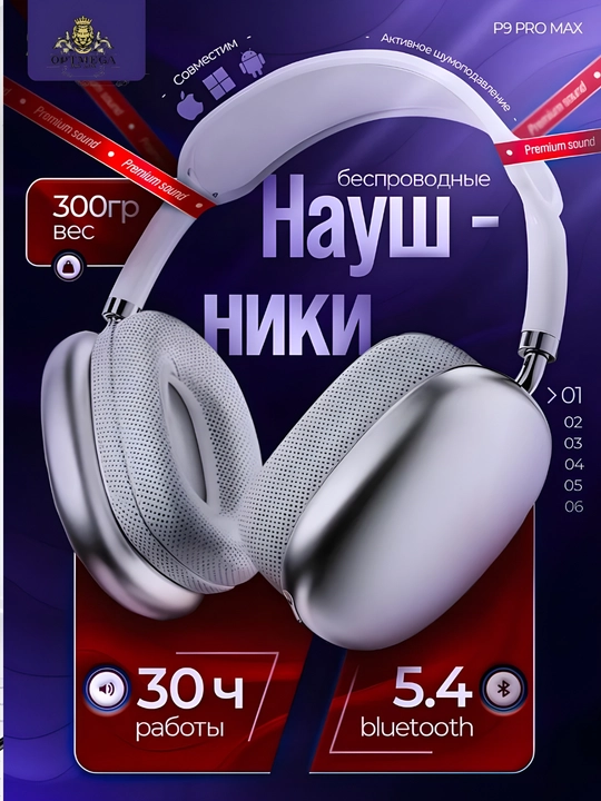 Naushnik P9 Simsiz Bluetooth Quloqchin | Mikrofonli | Bass | SD karta | AUX | Telefon PC