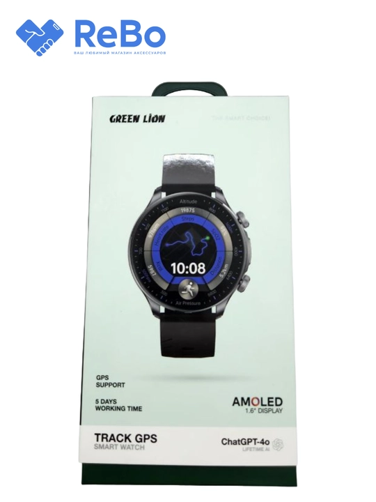 Aqlli soat Green Lion Track GPS, o'rnatilgan GPS va ChatGPT-4o bilan, AMOLED displey