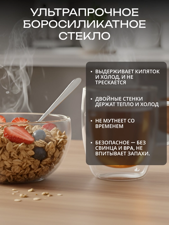 Набор для завтрака Ardesto, 2 предмета, чашка 270 мл и пиала 500 мл, AR2650BG