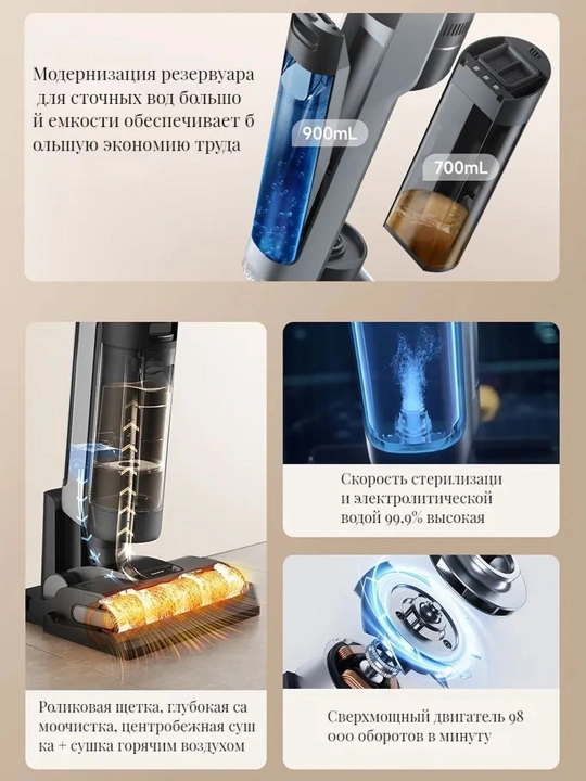 DREAME H12 ProPlus quruq va ho'l tozalashga mos beprovodli changyutgich