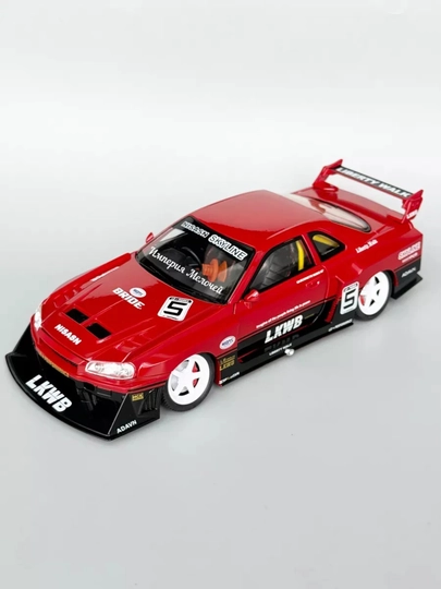 Ниссан SKYLINE 1/24 GTR-34 металлическая машина — TOYMJT-SKYLINE1I24R35-БАГРОВ