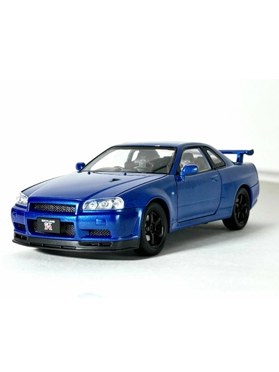 Ниссан SKYLINE 1/24 GTR-34 металлическая машина — TOYMJT-SKYLINE1I24R35-СИНИЙ