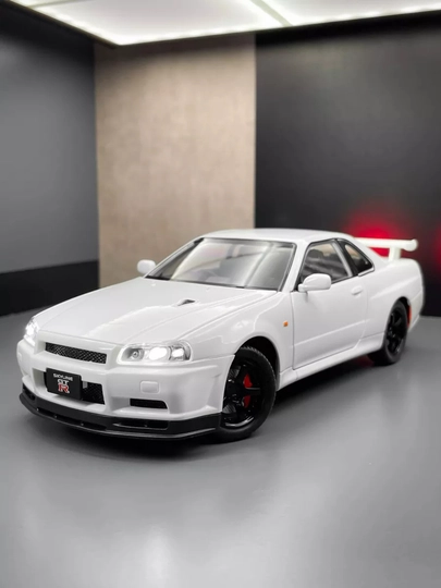 Ниссан SKYLINE 1/24 GTR-34 металлическая машина — TOYMJT-SKYLINE1I24R35-БЕЛЫЙ