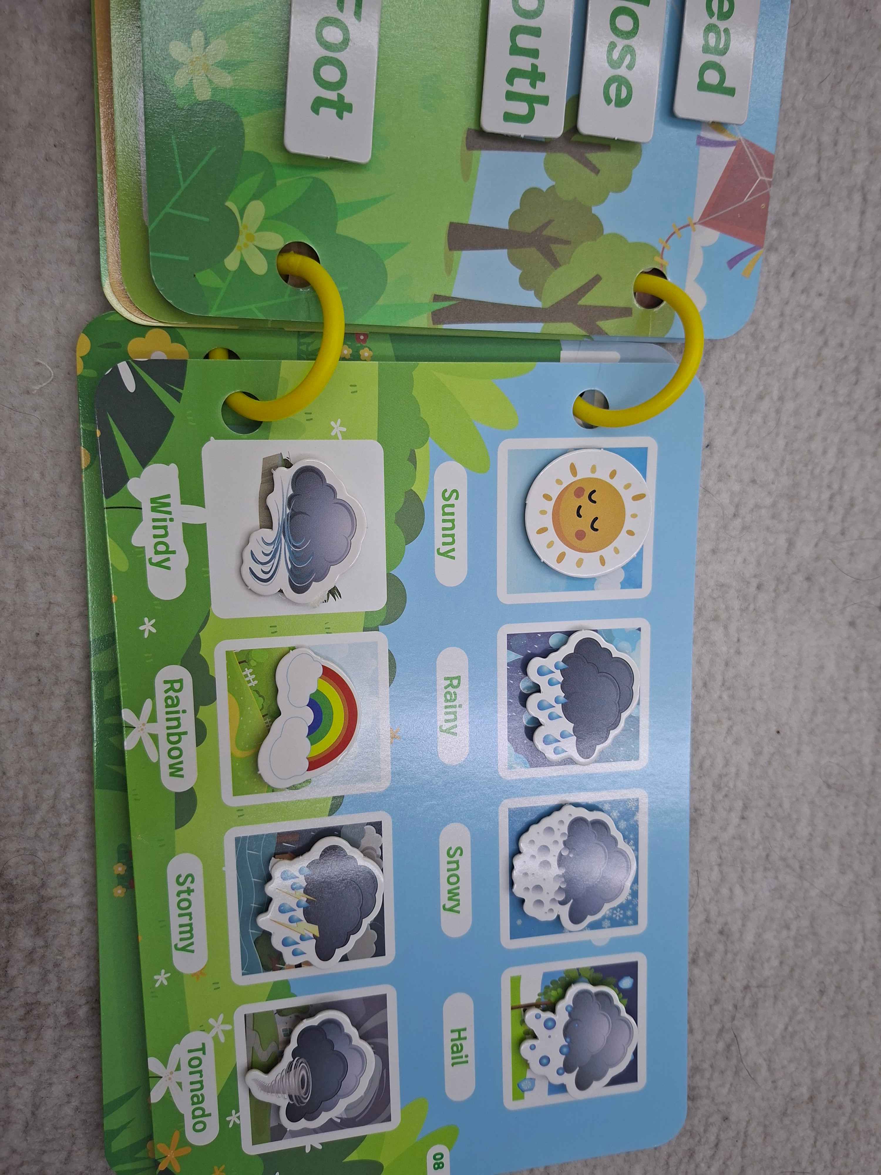 Bolalar uchun o'quv kitobi va alifbosi Busybook, lipuchkali Montessori kitobi