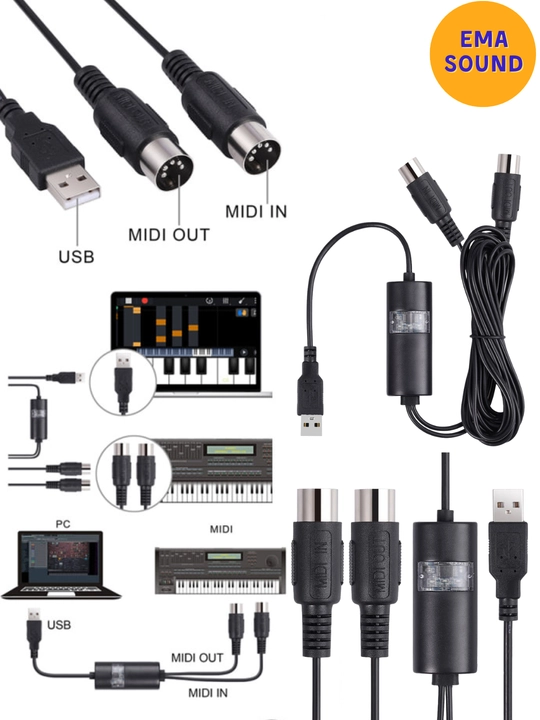 USB / USB-C MIDI kabel sintezatorlarni kompyuterga ulash uchun