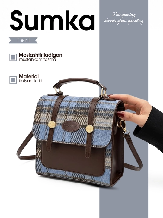Ayollar klassik charm sumkasi, katakli - 