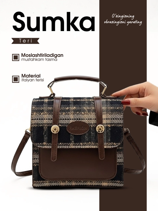Ayollar klassik charm sumkasi, katakli - 