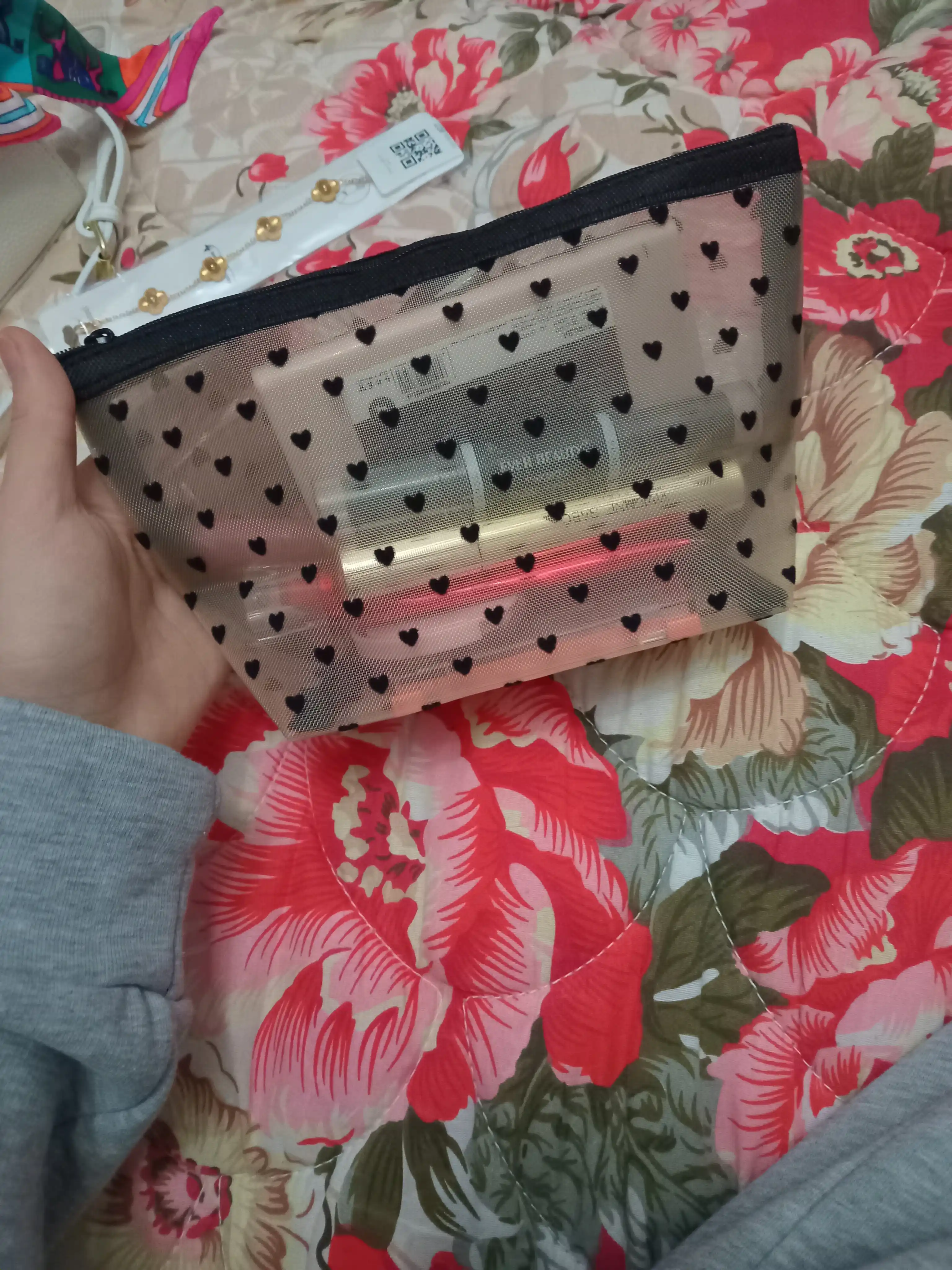Ayollar kosmetichkasi, yurakchali kosmetichka, mini kosmetik sumka