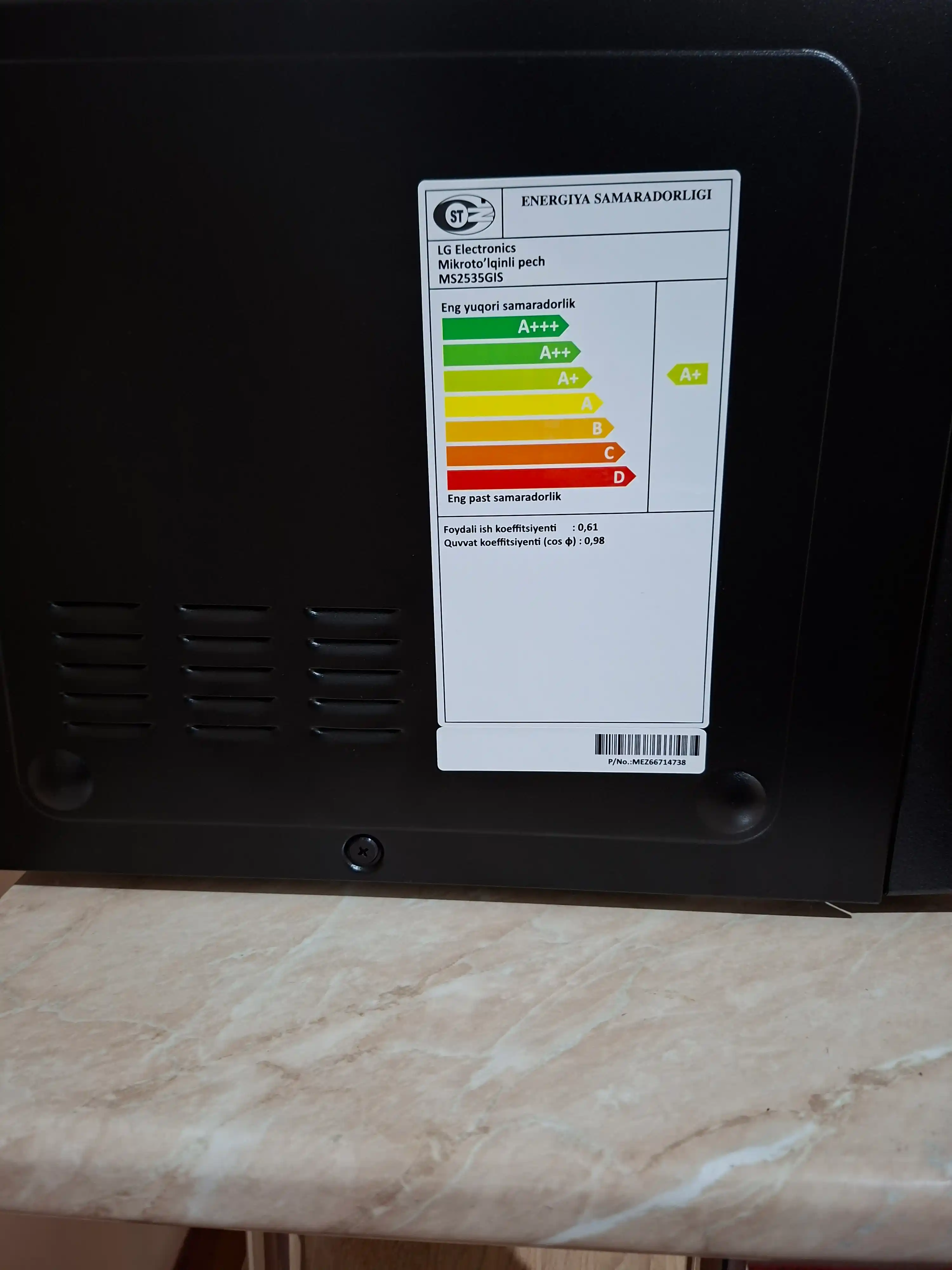 Mikroto'lqinli pech LG MS2535GIS Smart Inverter