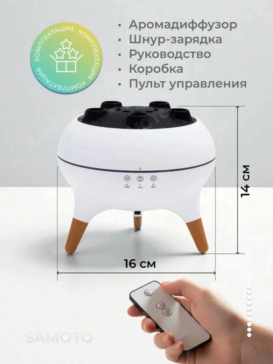 5-in-1 aroma diffuzor + havo namlagich — pultli, lampali va rangli yoritgichli model