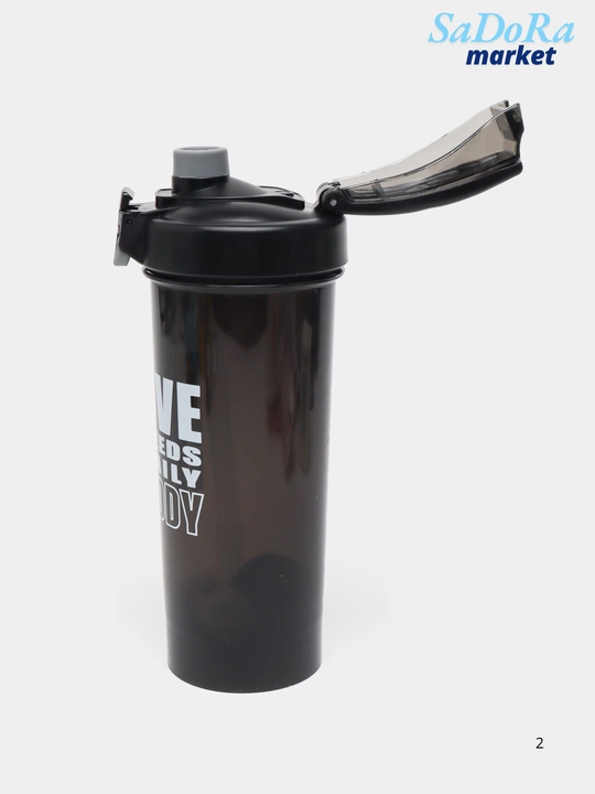 Sheyker, sport butilkasi, aralashtiruvchi spirali bilan, hajmi : 800 ml