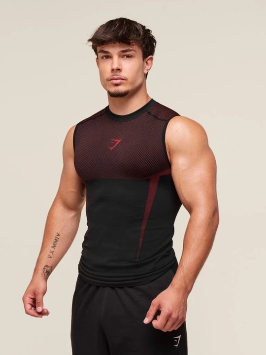 Erkaklar uchun mayka Gymshark, kompression, sport, elastik, tez quriydigan, fitnes uchun