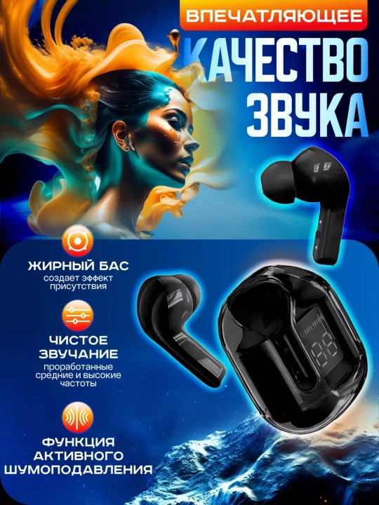 Беспроводные наушники с дисплеем, микрофоном и шумоподавлением