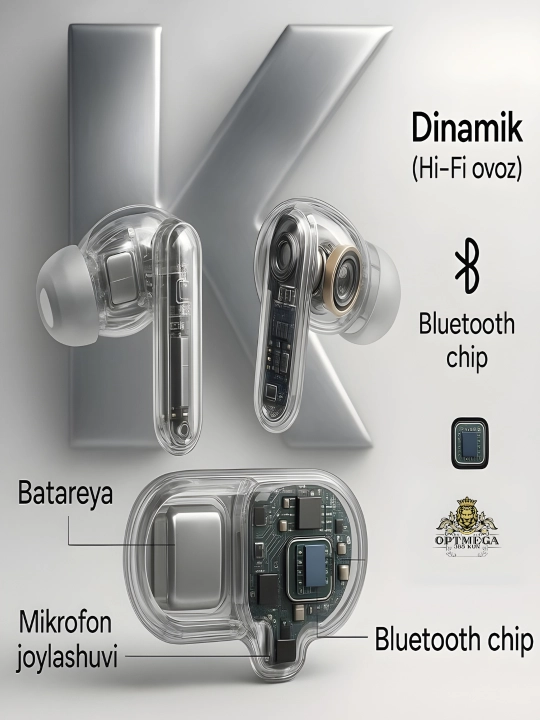 Naushnik simsiz, sensorli, bluetoothli iPhone va Android uchun. YL01-xk4