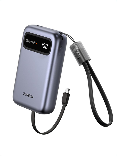 Powerbank UGREEN Nexode 22.5W 10000 mAh, Portativ tez zaryadlash 2 portli, emoji displey 6