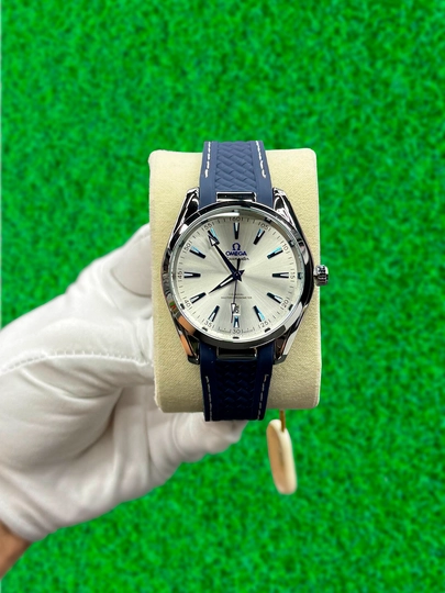 Мужские наручные часы OMEGA в классическом стиле, в подарочной упаковке.Кварцевый механизм — IDIAL-OMEGA-ИНДИГО