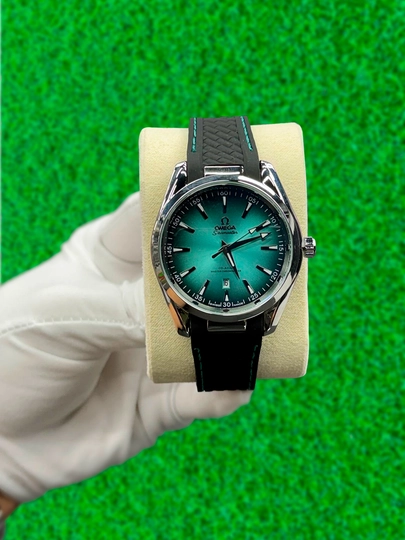 Мужские наручные часы OMEGA в классическом стиле, в подарочной упаковке.Кварцевый механизм — IDIAL-OMEGA-ЗЕЛЕН