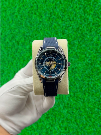 Мужские наручные часы OMEGA в классическом стиле, в подарочной упаковке.Кварцевый механизм — IDIAL-OMEGA-ЧЕРНСТЕ