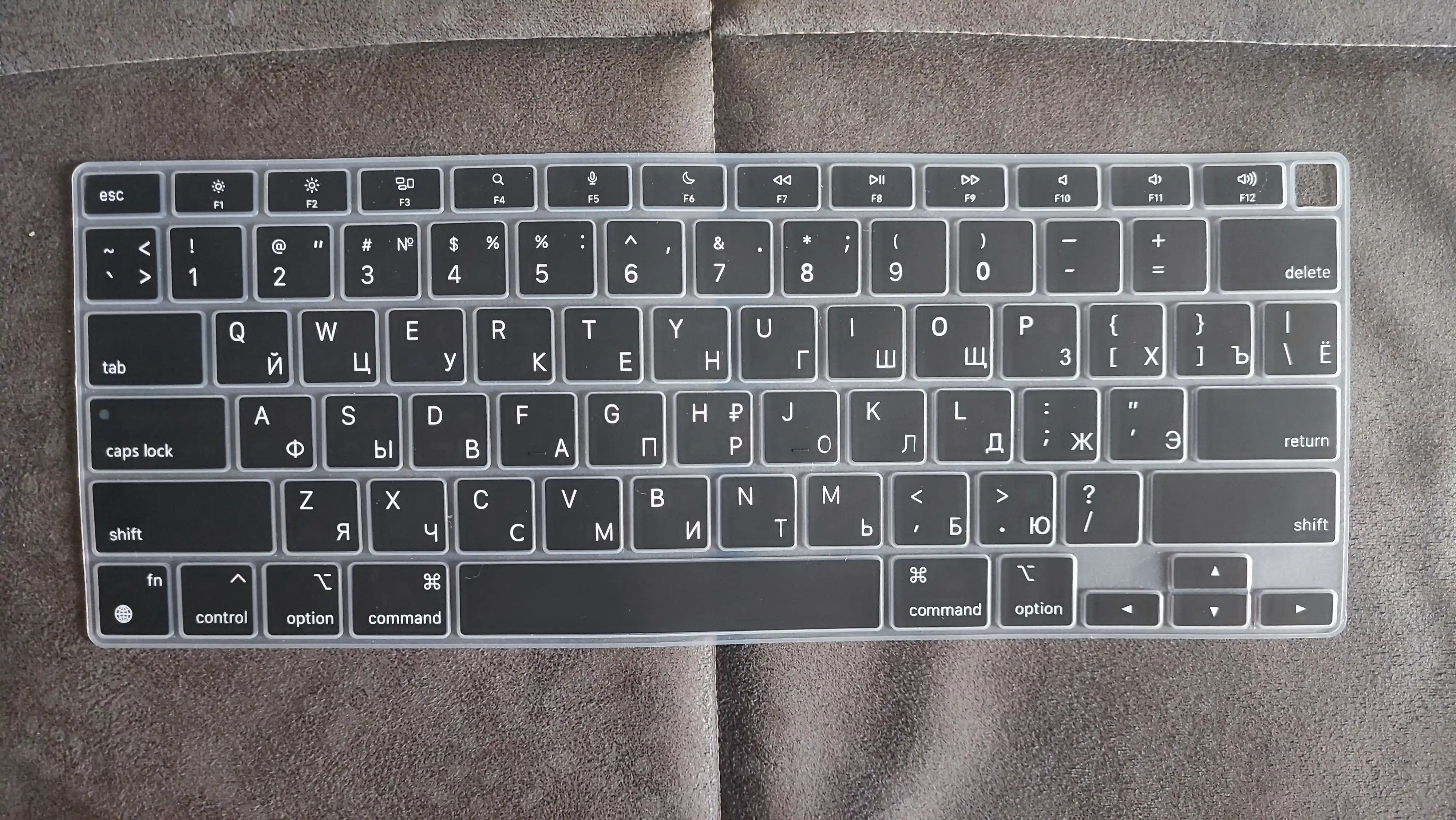 Пленка/наклейка на клавиатуру с русской раскладкой для Macbook Air/Pro/13.3/13.6/M1/M2