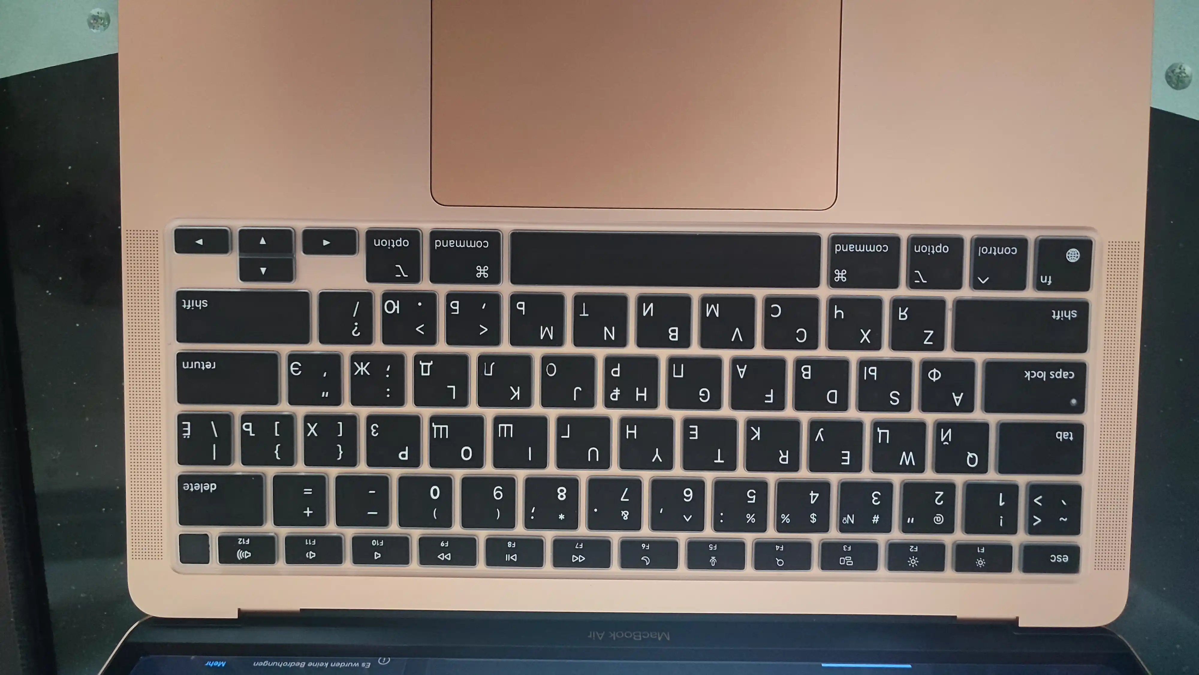 Пленка/наклейка на клавиатуру с русской раскладкой для Macbook Air/Pro/13.3/13.6/M1/M2
