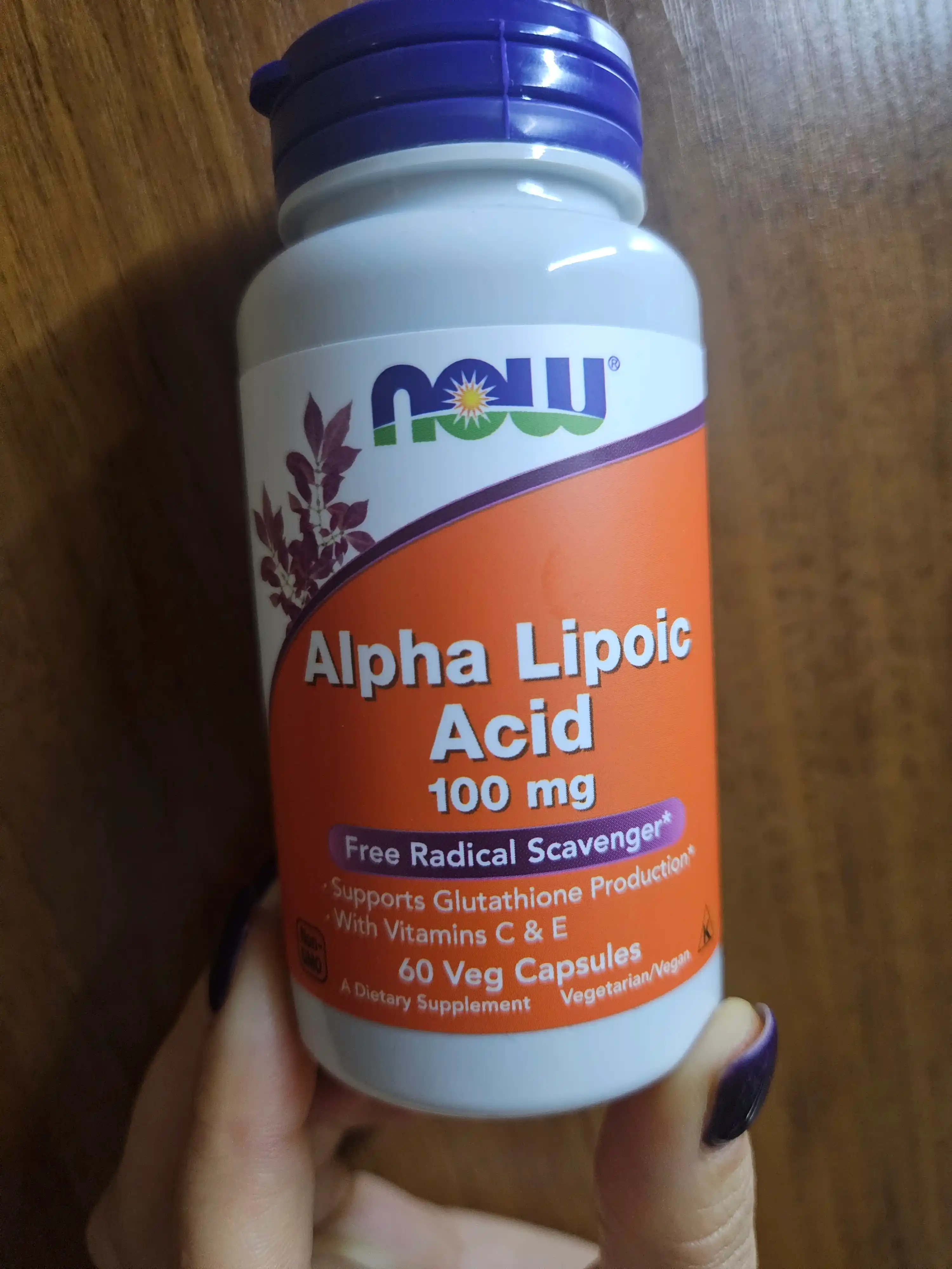 NOW Foods, Alfa lipolik kislota, 100 mg, 60 ta kapsula