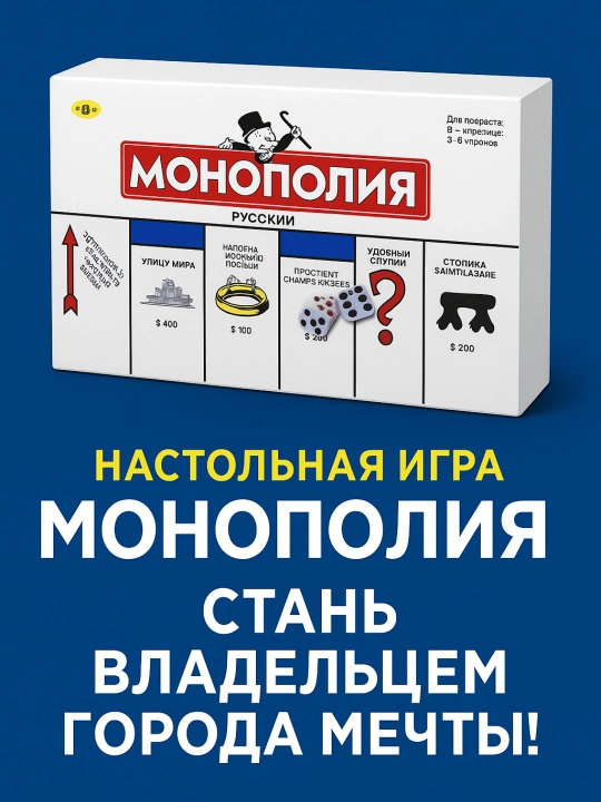 Игрушка настольная игра Монополия для детей и взрослых - 