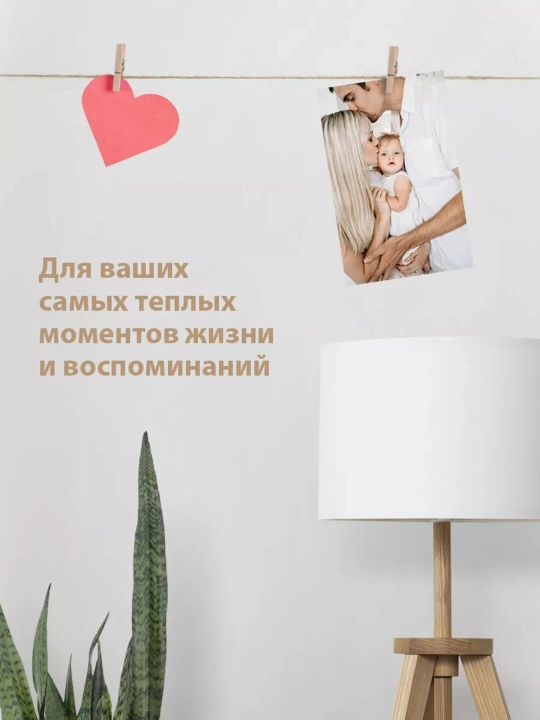 Moodboard LED chiroq bilan, foto panel qisqichli, yog‘och surat ushlagich yoritgich bilan