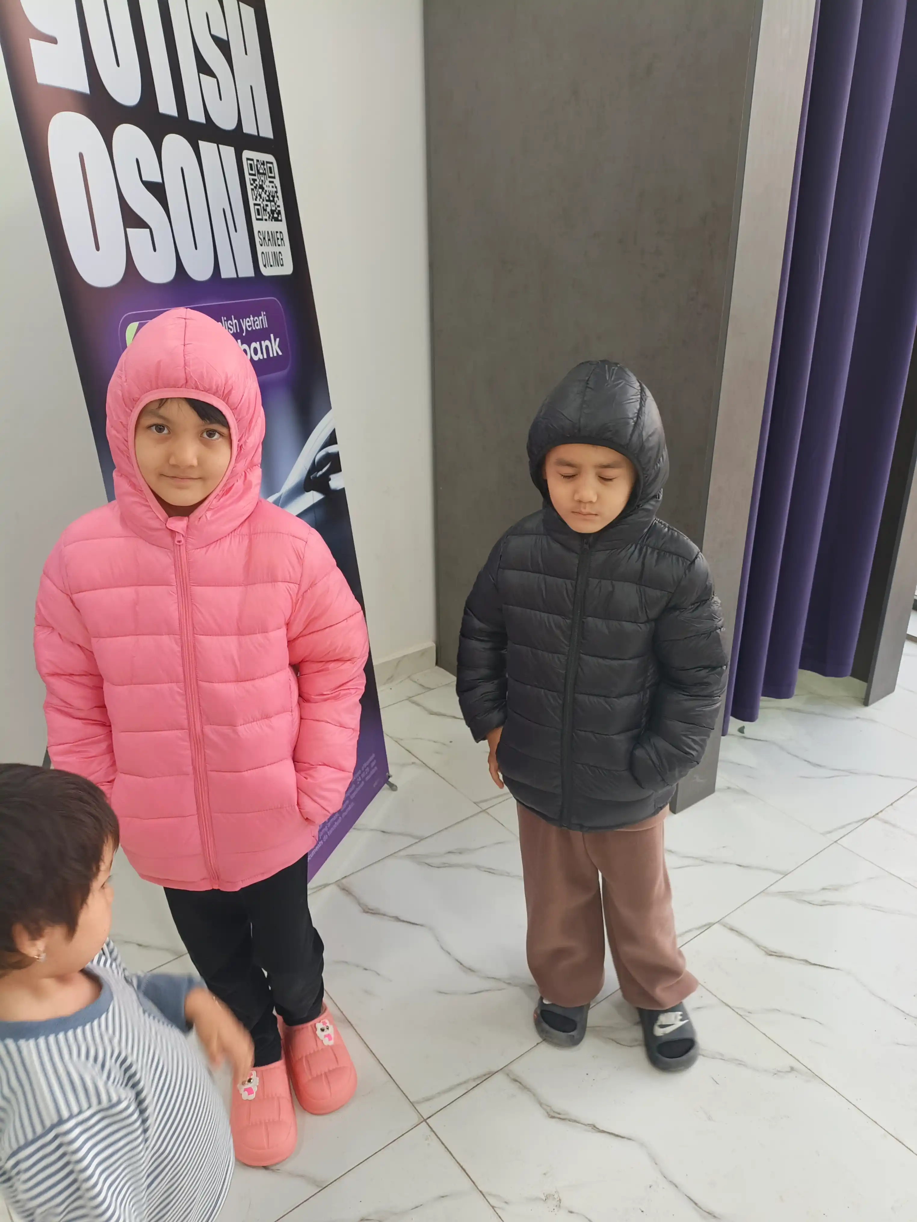 Bolalar kurtkasi, mavsumiy, o‘g‘il bolalar va qizlar uchun, qishga par kamzul