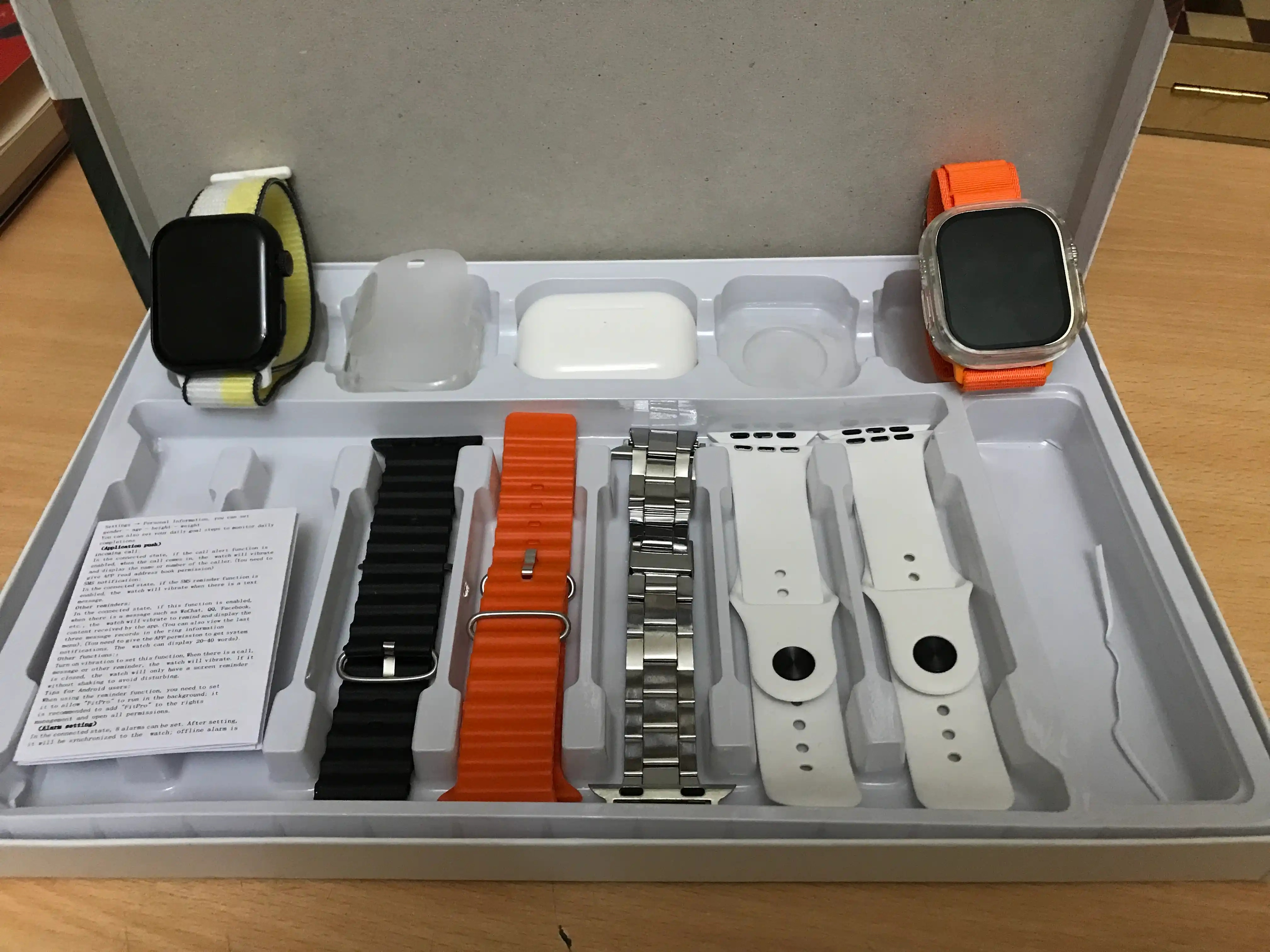 Smart Watch Ultra va Pods pro quloqchinlari, 8 ta bilaguzuk, 10 tasi 1 da, aqlli soat