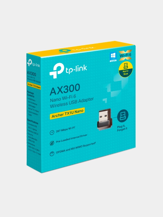 TP‑Link Archer TX1U Nano — AX300 Wi‑Fi 6 USB‑адаптер, приёмник - 