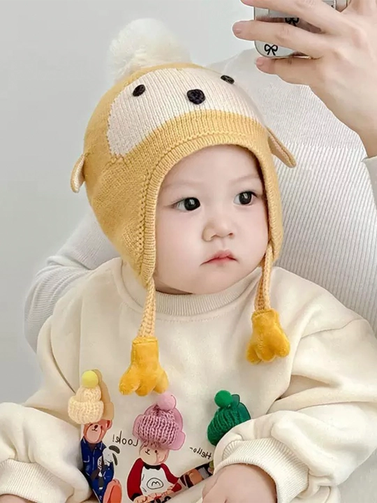 Шапочки зимние от 6 месяцев до 1 годика для мальчиков и девочек