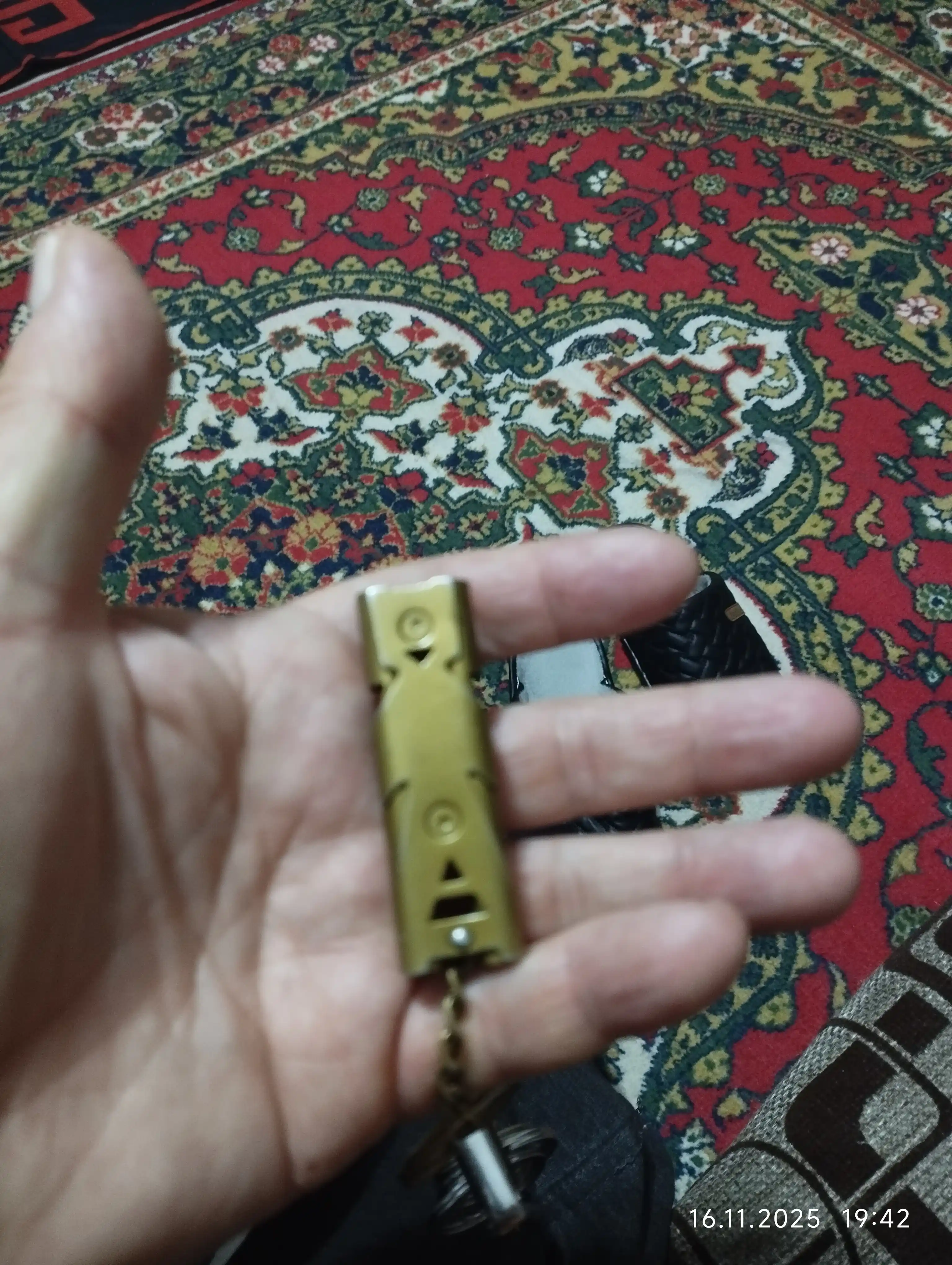 Hushtak, o'zini himoya qilish taktik hushtak, signal, ikki chastotali, metall kalitcha