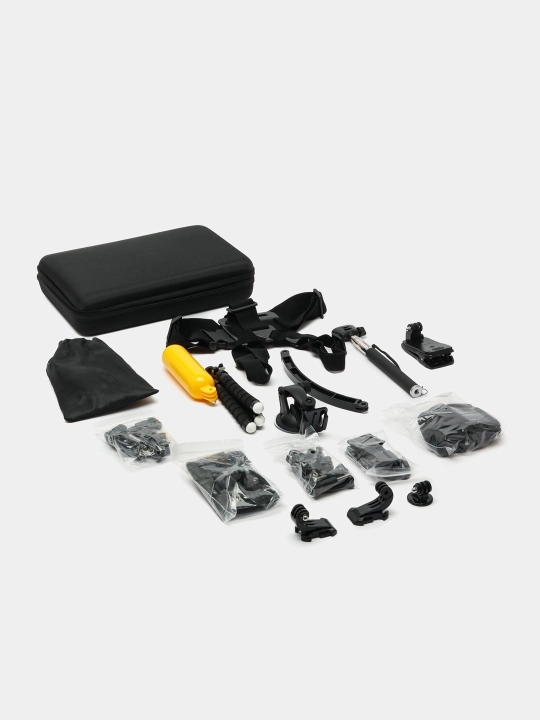 GoPro va boshqa ekshn-kameralar uchun, 50-in-1 universal aksessuarlar to‘plami