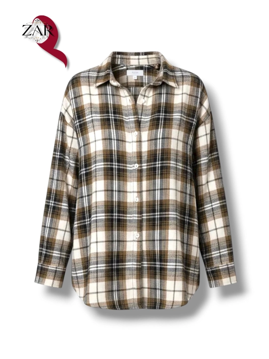Ayollar uchun katakli, tugmachali ko‘ylak, o'lchami standart 44-50 M-XL - 