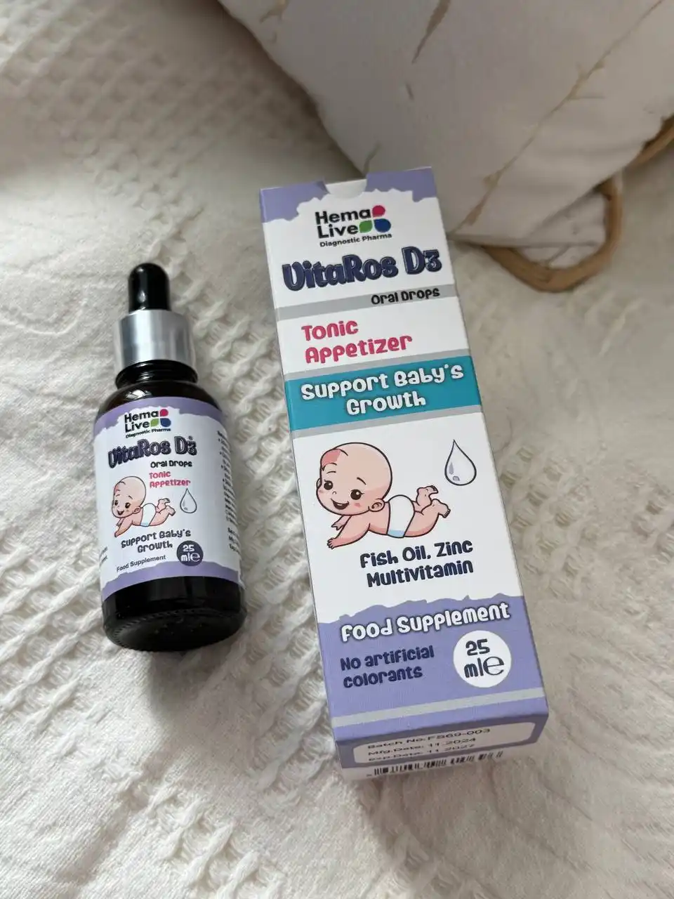 Bolalar tomchilari, D3 vitamini VitaRos, multivitaminlar