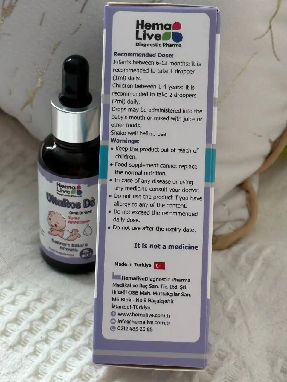 Bolalar tomchilari, D3 vitamini VitaRos, multivitaminlar