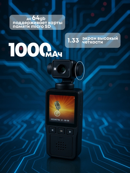 Portativ 3-O‘qli Gimbal Videokamera