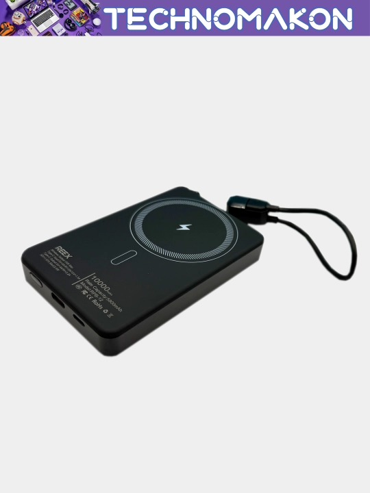Tashqi akkumulyator powerbank Reex RPB-12 10000 mAh magsafe, PD 22,5W, tezkor quvvatlash