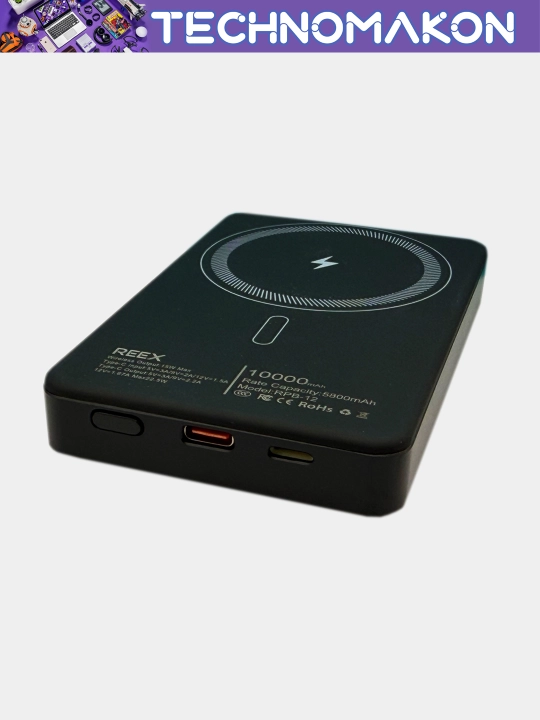 Tashqi akkumulyator powerbank Reex RPB-12 10000 mAh magsafe, PD 22,5W, tezkor quvvatlash