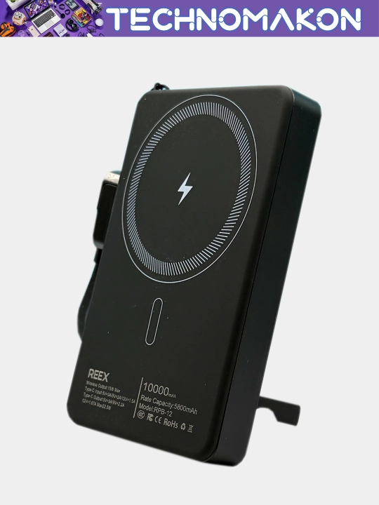 Tashqi akkumulyator powerbank Reex RPB-12 10000 mAh magsafe, PD 22,5W, tezkor quvvatlash