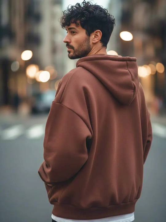 Xudi oversize, erkaklar uchun yarim zamok, kapyushonli tolstovka, paxta 70% poliester 30%